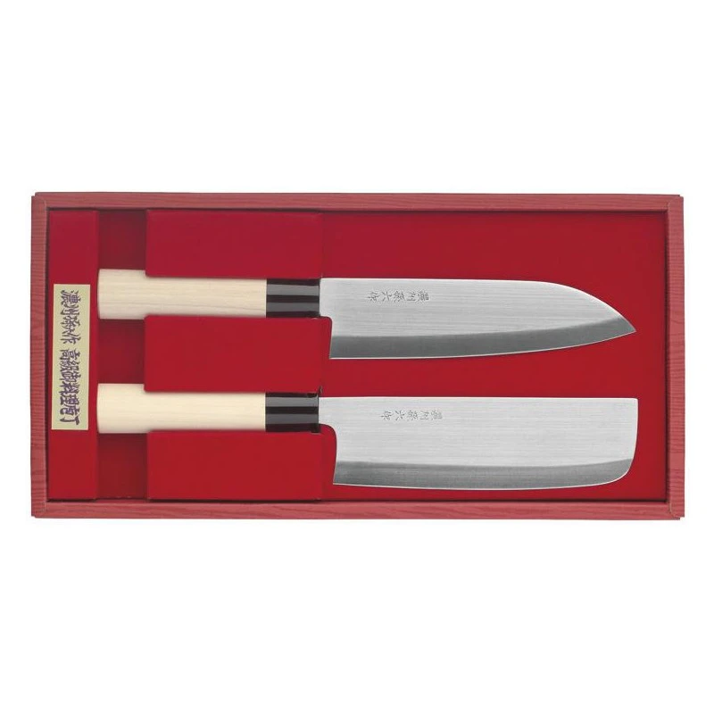 Coffret 2 Couteaux Japonais - Santoku Et Nakiri 3 Coffret 2 Couteaux Japonais - Santoku Et Nakiri