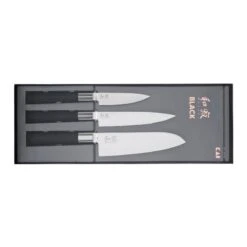 Coffret 3 Couteaux Kai Wasabi Black (office, Universel & Santoku)
