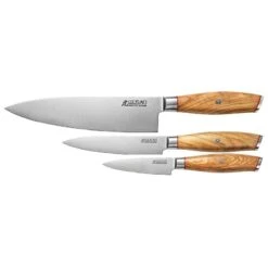 Coffret 3 Couteaux Wusaki Damas 10Cr - Chef Universel Office