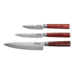 Coffret 3 Couteaux Wusaki Pakka X50 - Chef, Universel Et Office