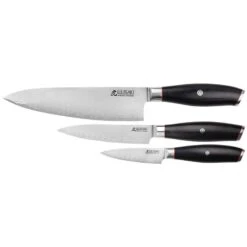 Coffret 3 Couteaux Wusaki San Mai 10Cr15 Pakkawood - Chef Universel Office