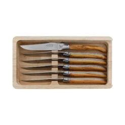 Coffret 6 Couteaux De Table Laguiole G.David Olivier 23cm