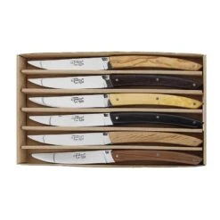 Coffret 6 Couteaux De Table Le Thiers BJB Bois Assortis