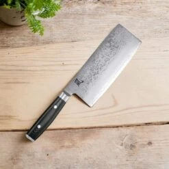 Couteau Yaxell Ran Chinese Chef's 18cm Damas -Couteaux Boutique couteau yaxell ran chinese chef s 18cm damas 6